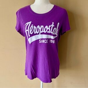 Aeropostale XL Purple White Shirt Top Tee